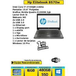 HP 8570W CORE I7 16GB 480...