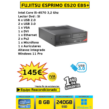 FUJITSU ESPRIMO E520 E85+ CORE I5