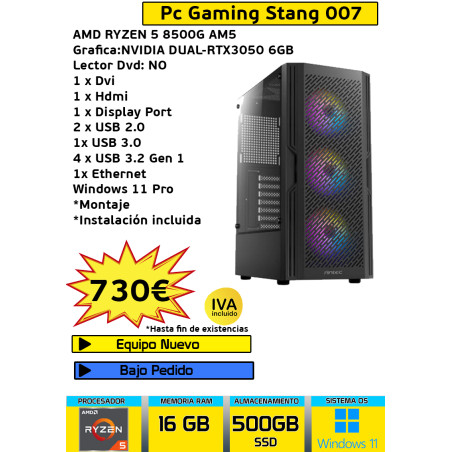 PC GAMING STANG 007 AMD RYZEN 5 16GB 500GB SSD