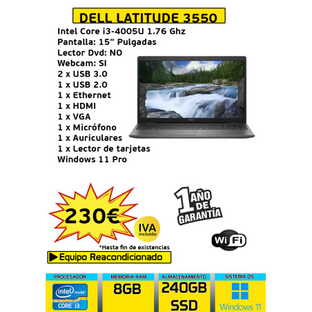 DELL LATITUDE 3550 CORE I3
