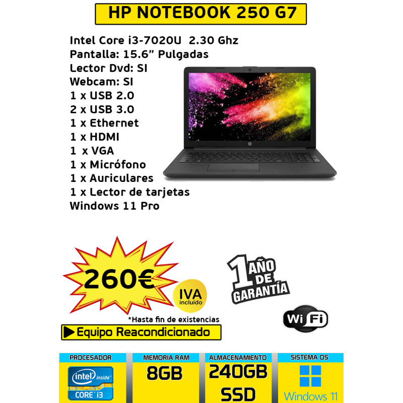 HP NOTEBOOK 250 G7 CORE I3