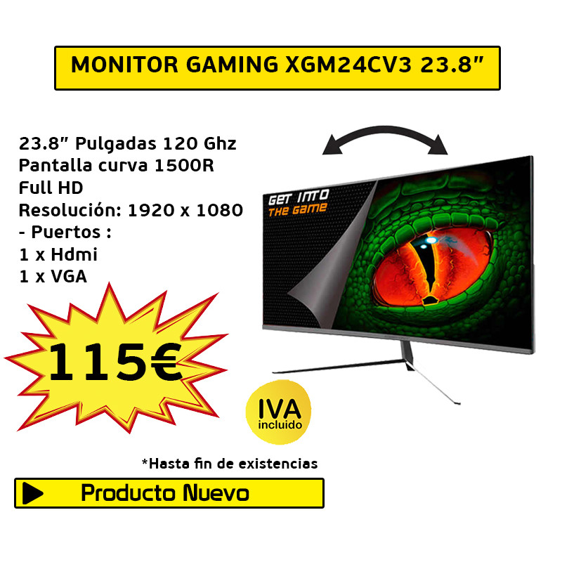 MONITOR GAMING XGM24CV3 23.8" CURVO _NUEVO_