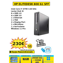 HP 800 G1 SFF CORE I7 16GB...