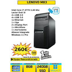 LENOVO M83 CORE I7 8GB 240...